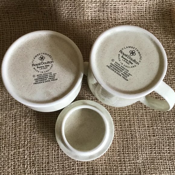 Royal Doulton Lambethware Sunny Day Stoneware Creamer and Sugar Bowl Set - Picture 5 of 6